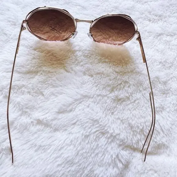 Seraphina Brown Geometric Sunglasses - Picture 9 of 13